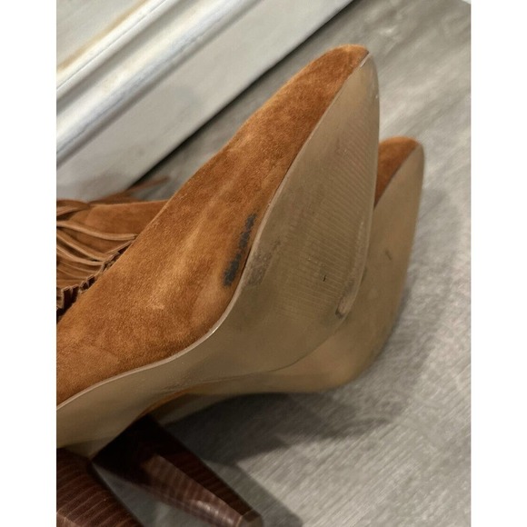 Steve‎ Madden Myrakle Suede Fringe Ankle Bootie 8.5 Brown Tan Chesnut Sue - Picture 8 of 8